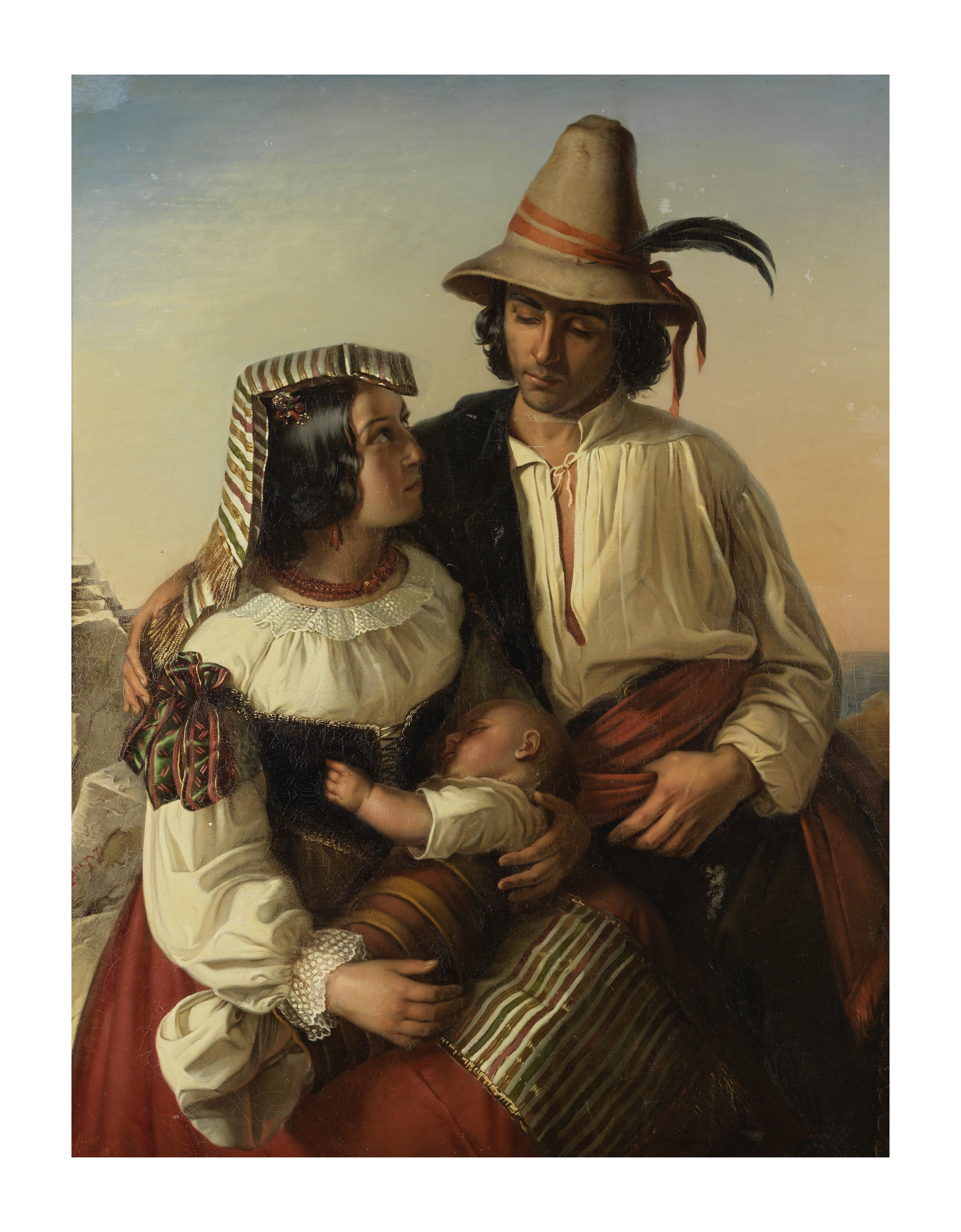 Leopold-Louis Robert (La Chaux-de-Fonds 1794-1835 Venise) Amoureux napolitains avec leur fils