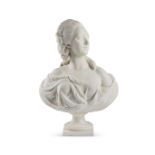 Buste en marbre blanc d'une femme, XIXe si&#232;cleA white marble bust of a Lady, 19th century