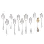 A large quantity of silver spoons, predominately teaspoons various maker's and dates (Qty)