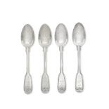 Four George III silver Fiddle and Thread pattern teaspoons Paul Storr, London 1816 (4)