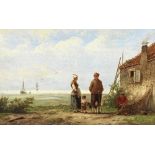 Johannes Hermanus Barend Koekkoek (Dutch, 1840-1912) Coastal scene with figures