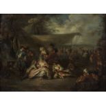 After Jean-Baptiste Pater, circa 1800 Figures relaxing in a military encampment