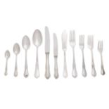 An extensive German silver table service of flatware and cutlery maker possibly Gebr&#252;der Re...