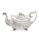 A large George III silver teapot John Watson, Sheffield 1815