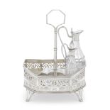 A George III silver cruet frame Thomas Daniell, London 1790, also with another indistinct maker'...