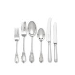 A Lilly pattern silver flatware service German, maker's mark for Wilkens, also with importers m...