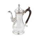 A George III silver coffee pot Fuller White, London 1761 together with a silver goblet, Charles...