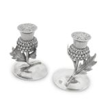 A pair of Victorian novelty silver pepper shakers in the form of thistles Jonathan Wilson Hukin...