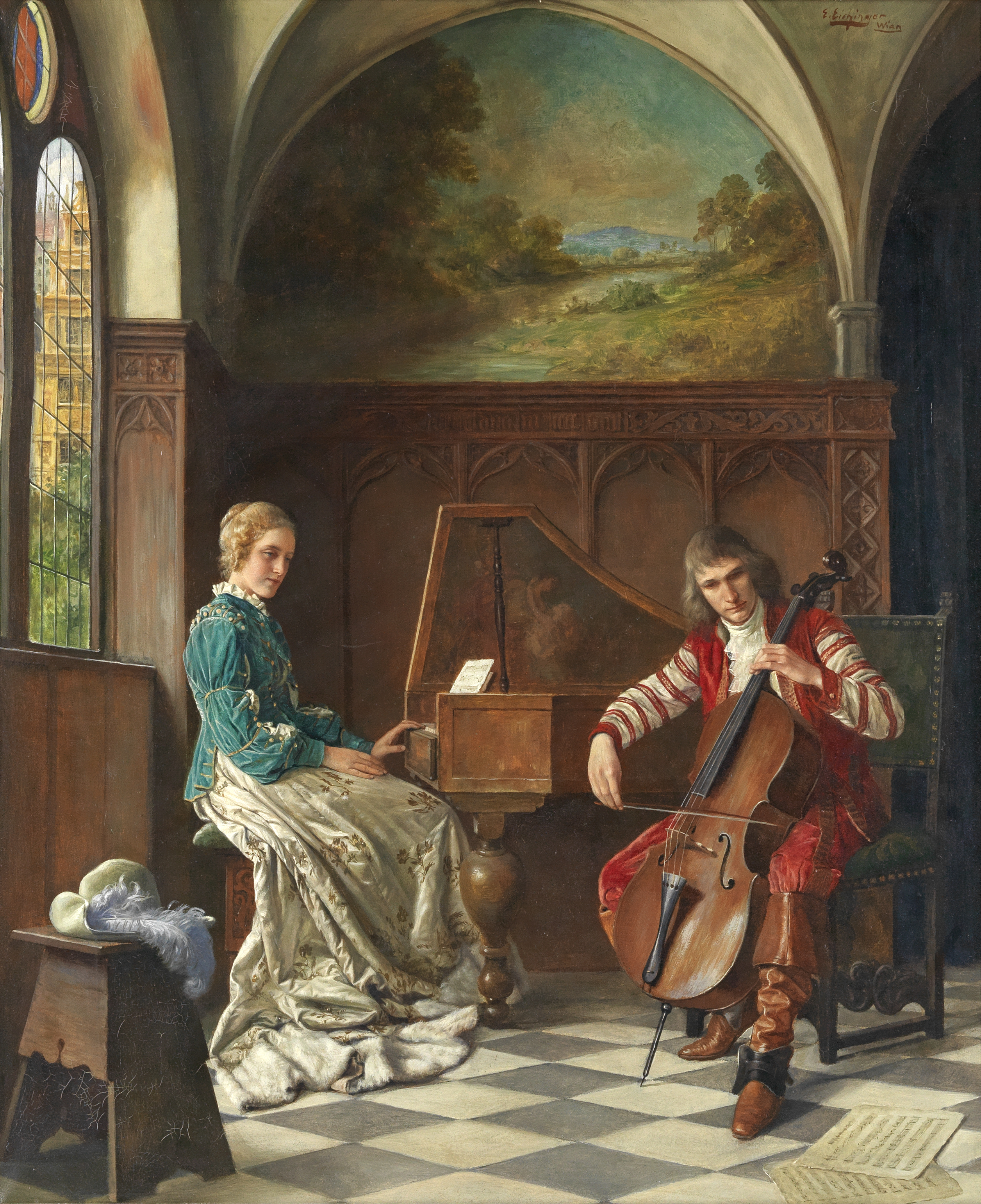 Erwin Eichinger (Austrian, 1892-1950) A musical duet