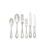 An Edwardian silver Grecian pattern table service of flatware with modern knives Holland, Aldwin...