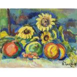 NICOLAS TARKHOFF (1871-1930) Nature morte aux fruits et aux tournesols (Painted circa 1920-1925)