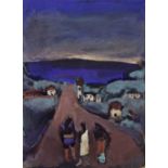 GEORGES ROUAULT (1871-1958) Bord de mer, paysage anim&#233; (Souvenir de Bretagne) (Painted in 1916)