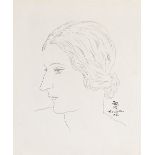 L&#201;ONARD TSUGUHARU FOUJITA (1886-1968) Profil de jeune femme (Executed in 1930)