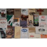 A good selection of motorcycle sales brochures and literature dating from the late 1920's ((Qty))