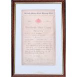 Oliver C. Godfrey Brookland 1911 Time Trial certificate