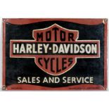 A Harley-Davidson Motor Cycles enamel sign