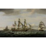 Thomas Luny (British, 1759-1837) Antigua in three positions off Dover