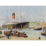 Charles Edward Dixon (British, 1872-1934) The Atlantic Transport Line Steamship Minnentonka unde...