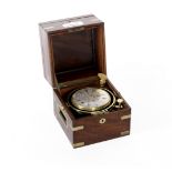 A Clement Harris Two-Day Brass-Bound Mahogany Marine Chronometer, 19th century,