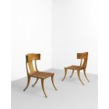 T.H. Robsjohn-Gibbings Pair of 'Klismos' chairs, model no. 3, designed 1935, produced 1960s