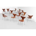 Arne Jacobsen Set of twelve 'Lily' stacking chairs, model no. 3108, designed 1961, produced 1970