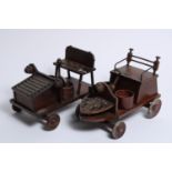 A wooden smoker's companion in the form of a veteran car, ((2))