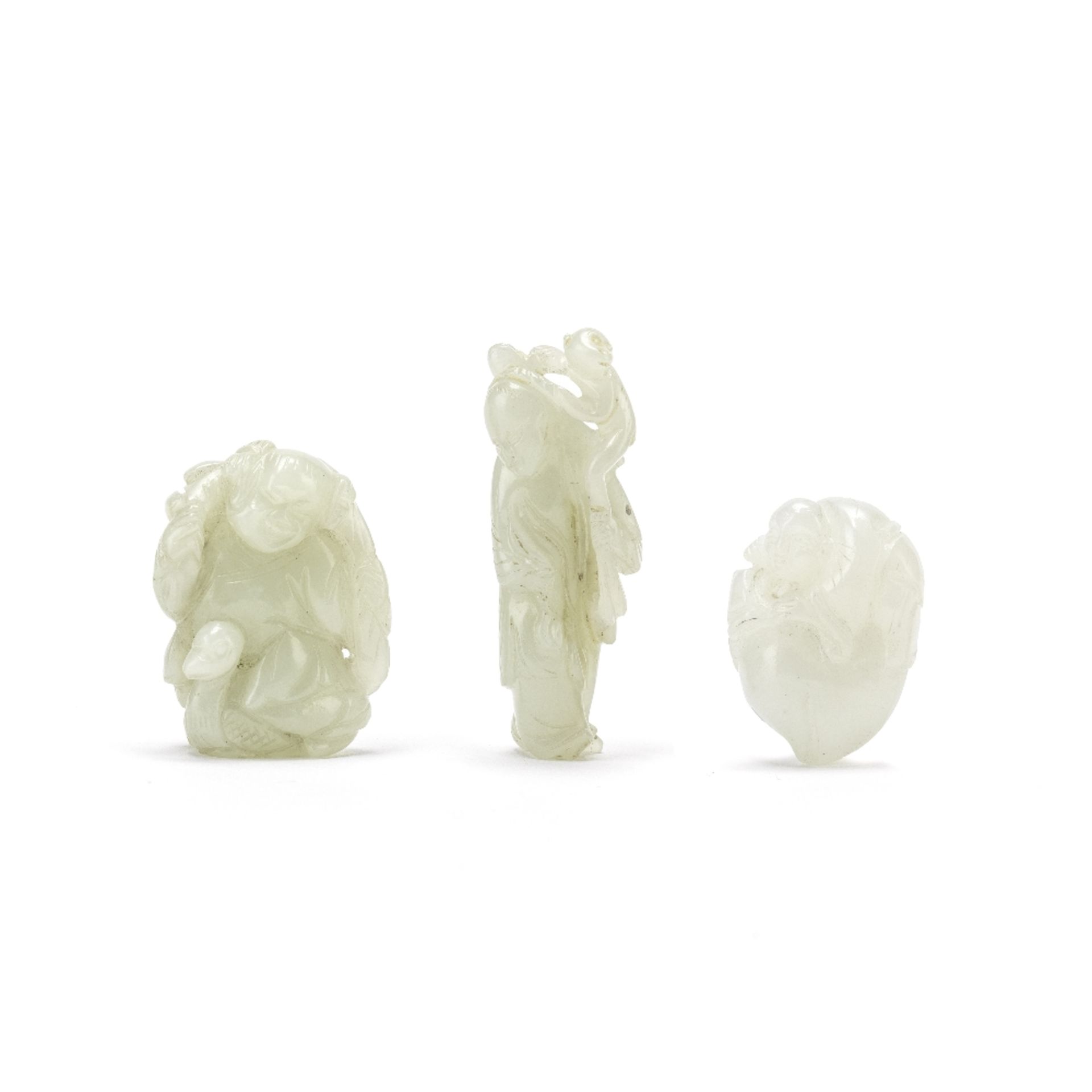 THREE JADE 'BOYS' CARVINGS 19th/20th century (3)