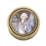 AFTER JOSEPH BOZE (FRENCH, 1746-1826): PORTRAIT MINIATURE OF KING LOUIS XVI, LATE 19TH CENTURY