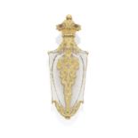 A FRENCH GOLD AND GEM-SET ROCK CRYSTAL SCENT BOTTLE, POSSIBLY BY FROMENT-MEURICE,