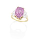 PINK SAPPHIRE AND DIAMOND RING