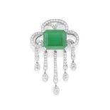 EMERALD AND DIAMOND BROOCH/PENDANT NECKLACE, CIRCA 2001/2