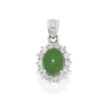 JADE AND DIAMOND PENDANT