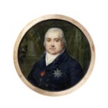 JEAN-FRANCOIS-MARIE HUET-VILLIERS (FRENCH, 1772-1813) PORTRAIT MINIATURE OF LOUIS XVIII