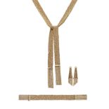 BOUCHERON: 'DELILAH' NECKLACE, BRACELET AND PENDENT EARRING SUITE (3)