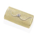 GOLD AND DIAMOND-SET EVENING PURSE, CIRCA 1955