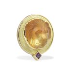 STEPHEN WEBSTER: CITRINE AND AMETHYST LION BROOCH, 1992