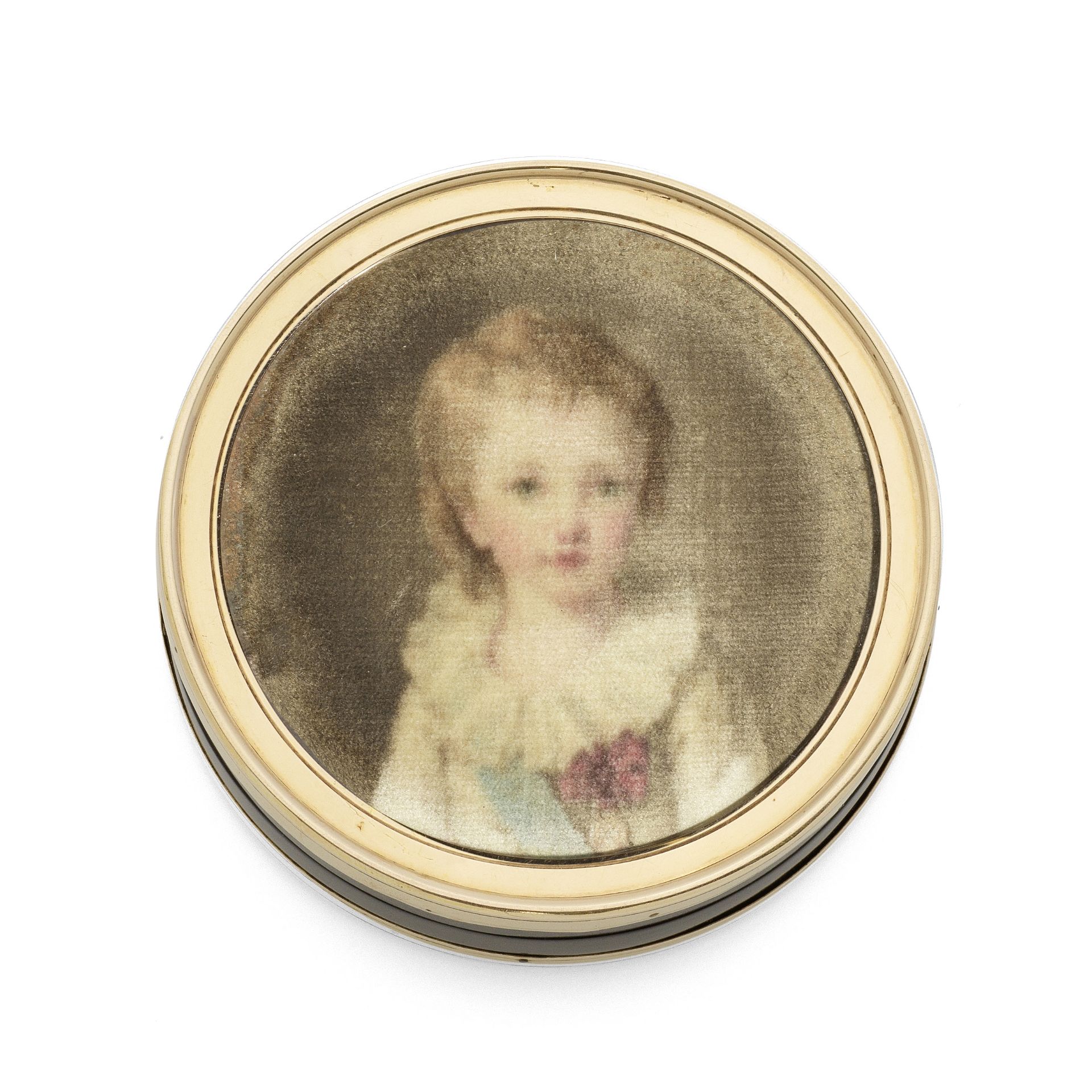 DOUBLE-SIDED 'VELOURS GR&#201;GOIRE' PORTRAIT MINIATURE BOX, EARLY 19TH CENTURY