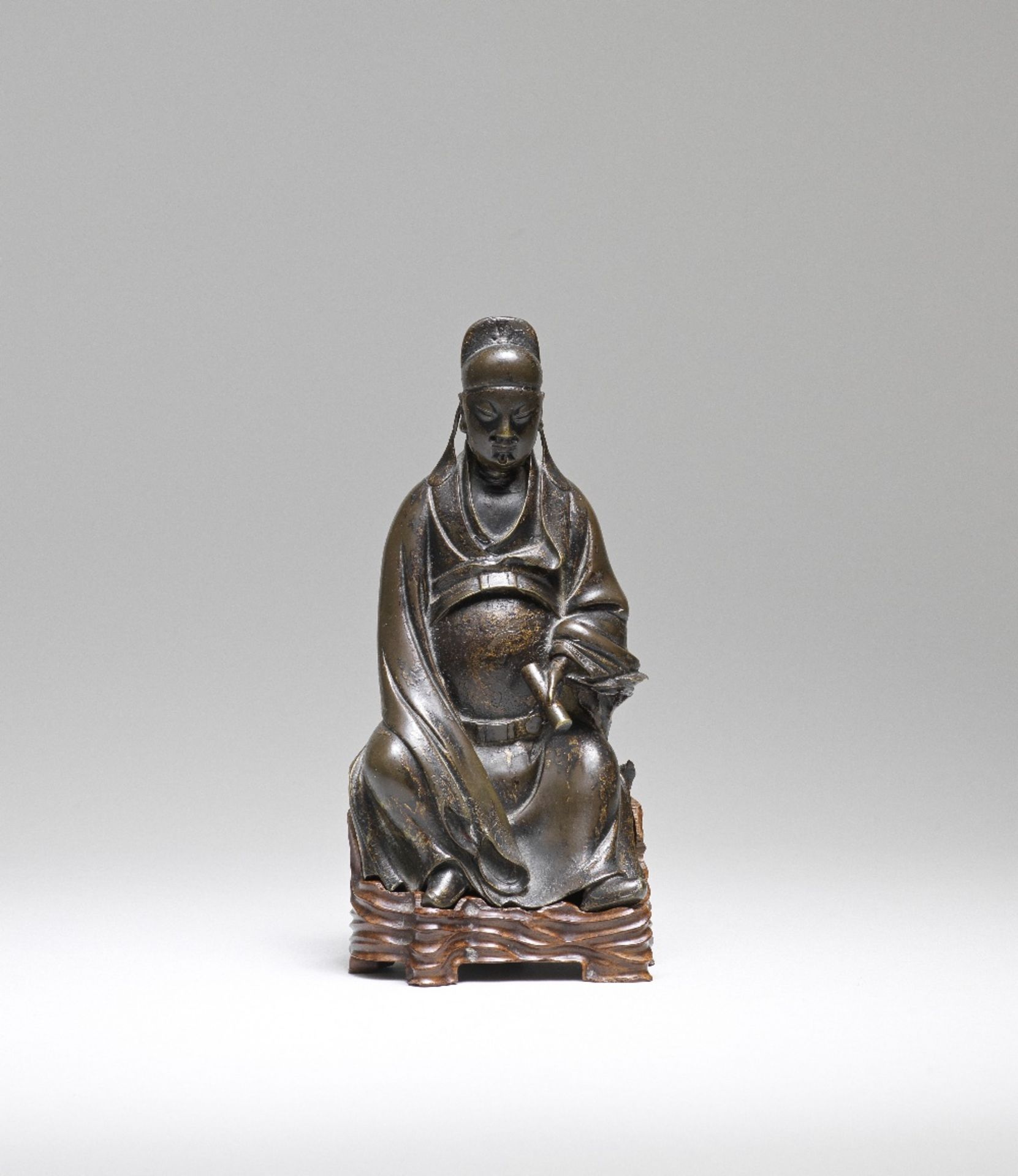 A BRONZE FIGURE OF WENCHANG Ming Dynasty (2)