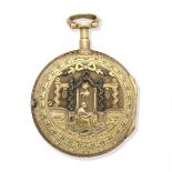 Berthoud, A Paris. A continental gold diamond set key wind open face pocket watch Circa 1790