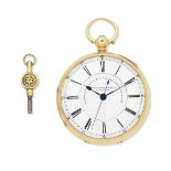 J. Hargreaves & Co, Liverpool. An 18K gold key wind open face pocket watch Chester Hallmark for 1881