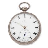 Barraud, Cornhill, London. A silver key wind open face chronometer pocket watch London Hallmark f...