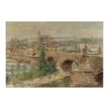 JAN SAFARIK (1886-1915) Le pont Charles, &#224; Prague