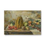 NORBERT GOENEUTTE (1854-1894) Nature morte aux fruit de fin d'automne