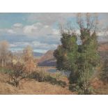 George Houston RSA RSW RGI (British, 1869-1947) An autumnal lochside landscape