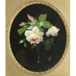 James Stuart Park (British, 1862-1933) Pink and white roses oval form sight size 49.2 x 39.4cm (...