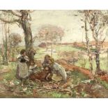 Alexander Ignatius Roche RSA (British, 1861-1921) Springtime - Children amongst the trees