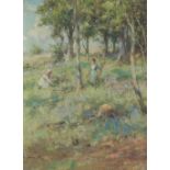 William Stewart McGeorge, Girls in Meadow, 15 x 11, &#163;1,000-1,500