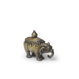 A BRONZE ELEPHANT INCENSE BURNER AND COVER Ming Dynasty (3)