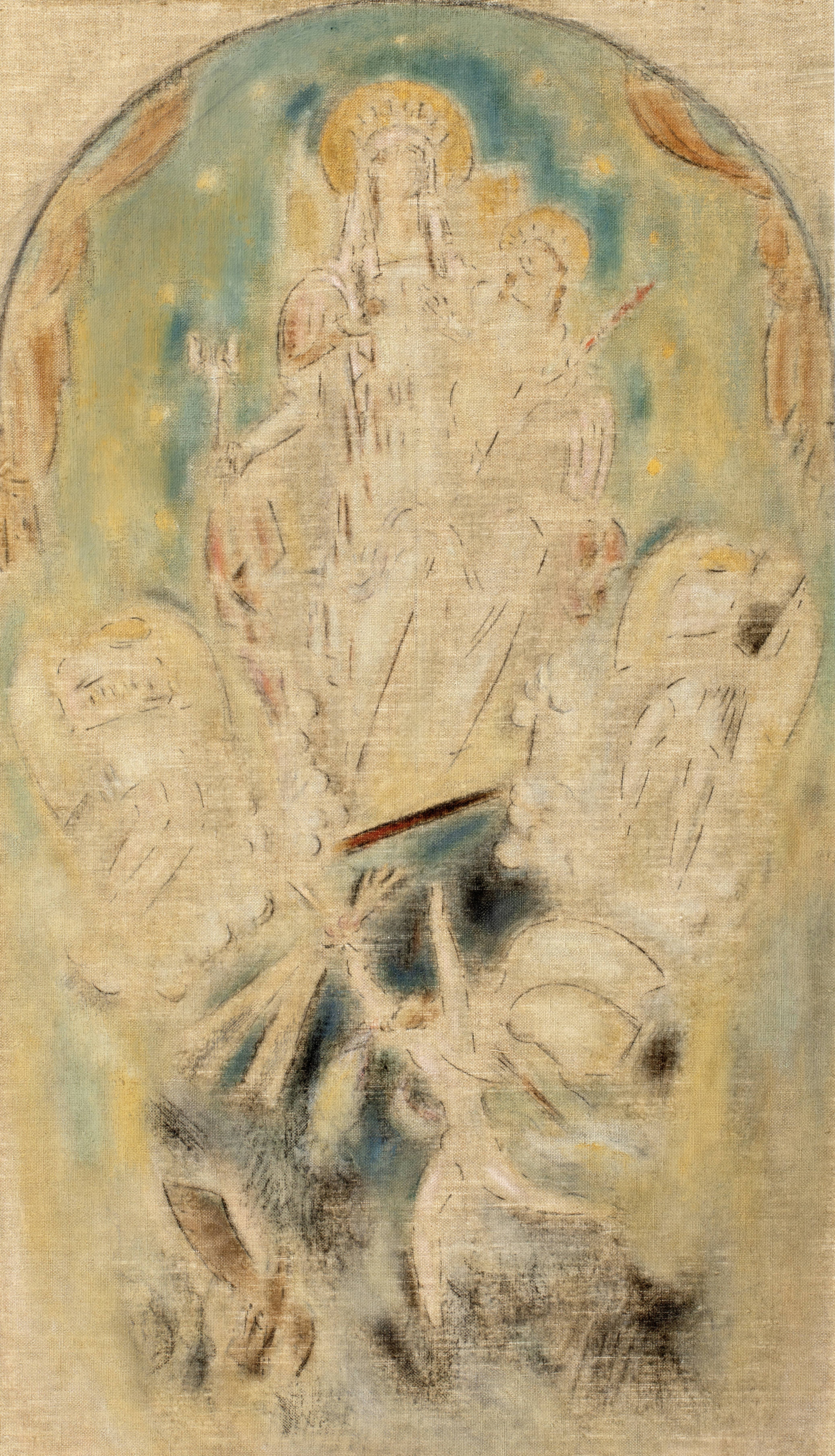 Constantinos Parthenis (Greek, 1878-1967) La Vierge de la victoire (oil on canvas)