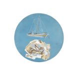 Spyros Vassiliou (Greek, 1902-1985) Bateau de p&#234;che diam&#232;tre 80cm(31 1/2in). (Peint en...